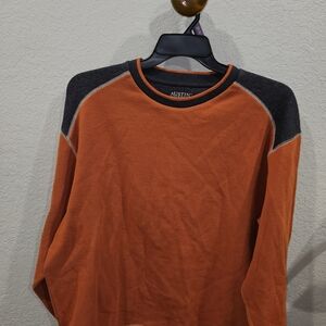 Austin Clothing Co. Orange and Gray Long Sleeve Tee